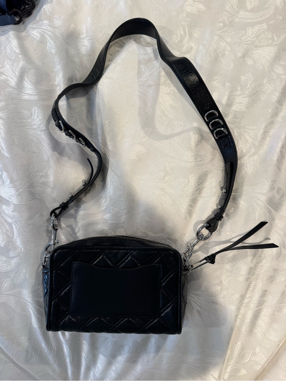 Marc Jacobs Black Quilted Crossbody Bag with Silver Hardware - Picture 2 of 3